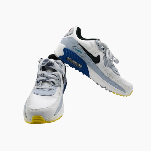 Nike Other - Nike Air Max 90 Kids Sneakers White Gray Blue Athletic Shoes‎